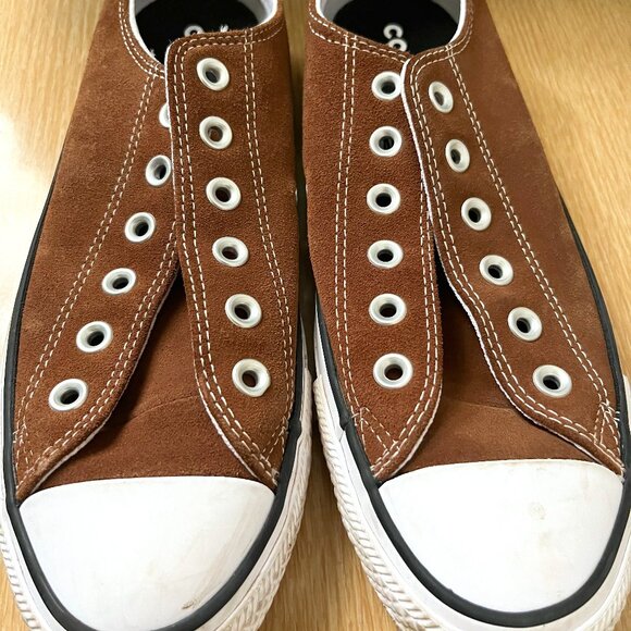 EUC CTAS Converse OX Low Skate Suede Dark Clove KICKS A07854C (6.5M/8.5W) - Picture 2 of 7